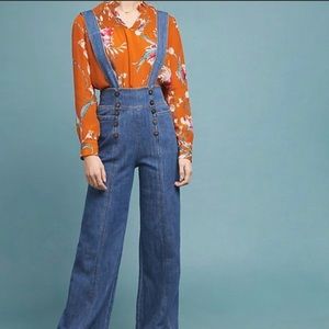 Pilcro and the Letterpress Denim Jumpsuit New